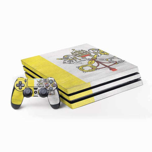 Vatican City Flag Distressed PlayStation PS4 Skins